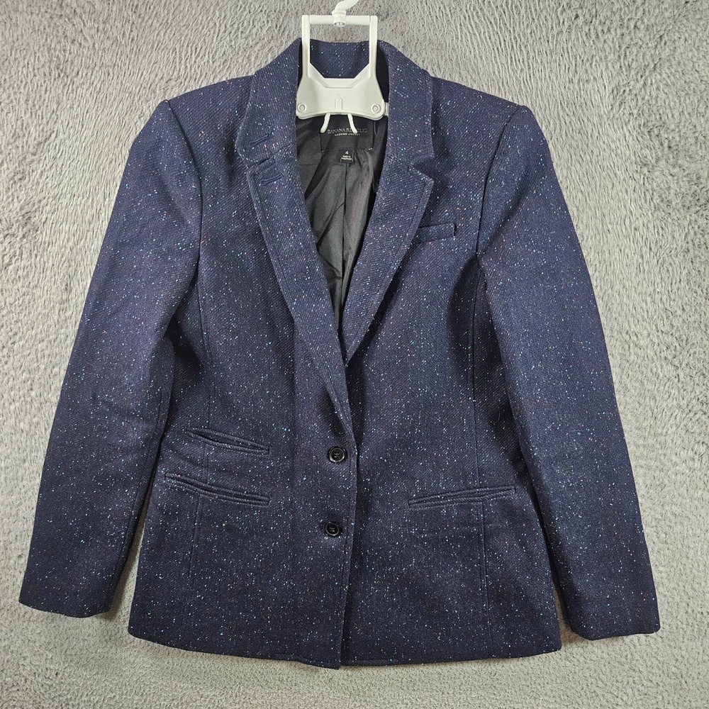 Banana Republic Hacking Jacket Womens Navy Blue Jacket Blazer‎ Size 4